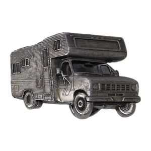 Vintage Camper Belt Buckle RV Motorhome 1979 Bergamot Brass Works‎ Heavy Metal